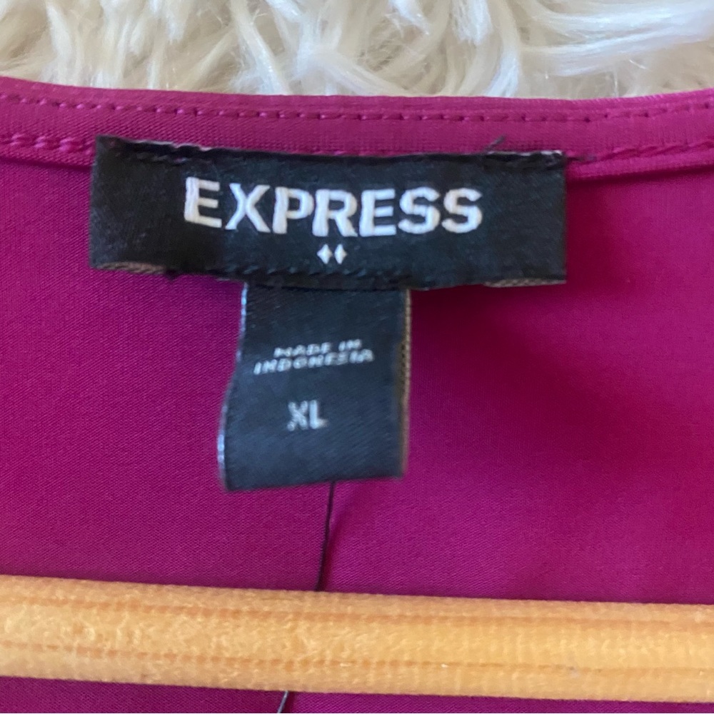Express Magenta Silky High Neck Thong Sleeveless Women's Bodycon Bodysuit - Picture 3 of 8